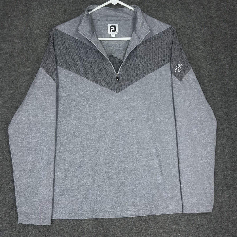 Footjoy 1/4 Zip Golf Pullover Womens L Gray Midlayer Golf Piedmont Driving Club